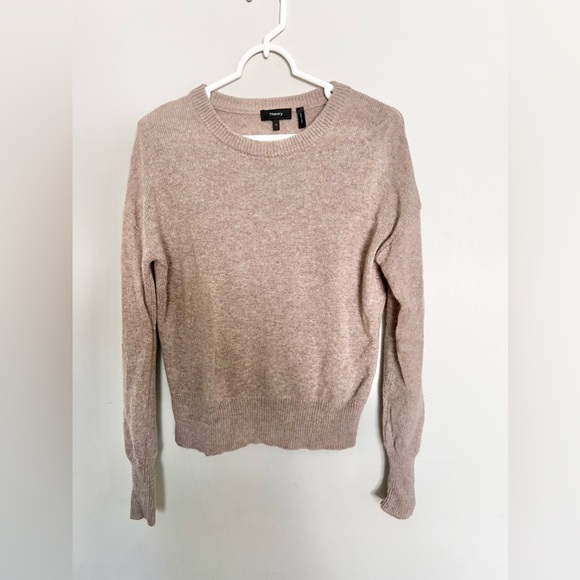 Theory Drop Shoulder Crew Soft 100% Cashmere Sweater Size Small EUC - Picture 2 of 6